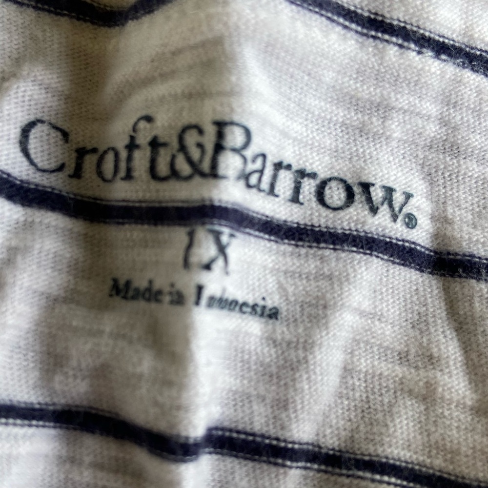 Croft and barrow 1x long sleeve stripe shirt